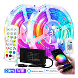 Cinta De Luz De Colores 5050 Rgb Alexa Goo Smart Kit De 20 M