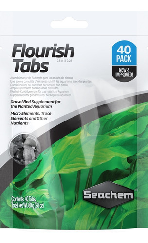 Flouris Tabs 40 Tabletas Seachem Acuario Plantado Plantas
