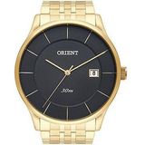 Relogio Orient Masculino Dourado Preto Fino Slim Minimalista