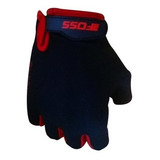 Guantes De Ciclismo Dedos Cortos Negro Con Rojo Marca Foss