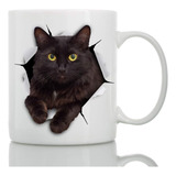 Black Cat Coffee Mug | Ceramic 11oz Funny Coffee Mug | ...
