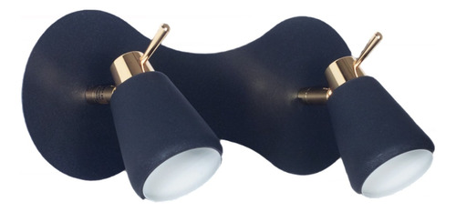 Aplique Pared 2 Luces G9 Moderno Negro Detalles Oro 7602 Rd