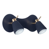 Aplique Pared 2 Luces G9 Moderno Negro Detalles Oro 7602 Rd