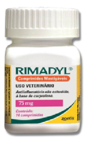 Rimadyl 75mg Antiinflamatório Cães Com 14 Comprimidos Zoetis