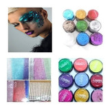 Kit 18 Art Maquillaje Artisticos Gel Con Gibre Strass  Ydnis