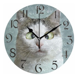 Reloj De Pared Con Diseño De Gato Divertido, Funciona Con Pi