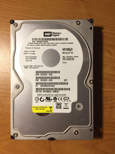 Disco Duro Western Digital 160gb Sata 3.5'' Wd Pc 7200 Rpm