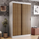 Guarda-roupa Solteiro Tokio Madesa 2 Portas Correr 2 Gav Br Cor Branco/rustic 10979b