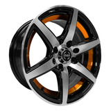 Paquete 4 Rines 13 8x100/114.3 Bmf Orange Cut Matiz Tsuru