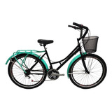 Bicicleta Playera Rin 26 Cambios Shimano 21 Vel Color Negro/verdementa
