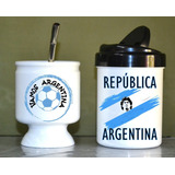 Set Mate Con Bombilla Y Yerbera - Argentina - Buenos Aires