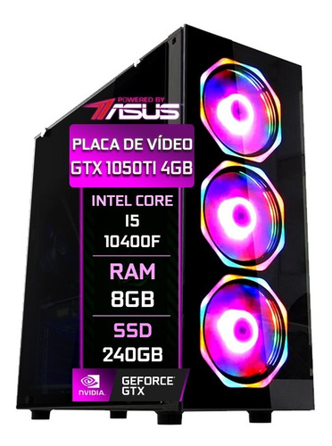 Pc Gamer Fácil Asus Intel I5 10400f 8gb Gtx 1050ti Ssd 240gb