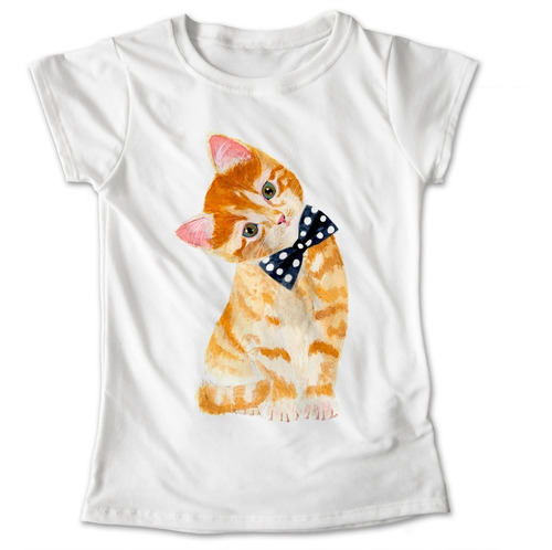 Blusa Gato Moño Mascotas Animales Playera Estampado #590