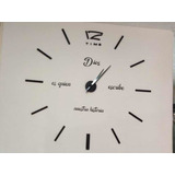 Reloj De Pared 3d Con Frase En Vinilo 100x100cms