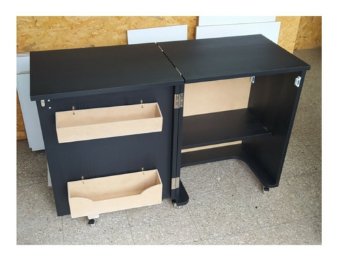 Mueble, Mesa Para Maquina De Coser Negro Veteado