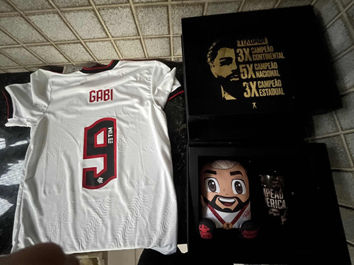 Camisa Do Flamengo Assinada - Autógrafo Gabigol + Kit Box