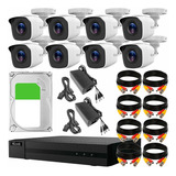 Hilook Kit De Video Vigilancia Turbo Hd 8 Cámaras Metálicas 720p Disco Duro De 3 Tb + Accesorios Cámaras De Seguridad De Alta Resolución Con Visión Nocturna Cctv