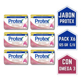 Jabon En Barra Protex Antibacterial Omega 3 Pack X6 De 125gr