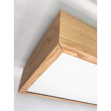 Plafon Aplique Techo Rectangular 90x30x10cm Madera Apto Led