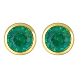 Aretes De Esmeralda Naturales Con Oro 14k  Joyería Única.