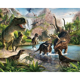 Mural En Vinilo Para Pared Estilo Dinosaurio (9.8 X 7.9 Ft.)
