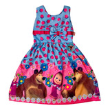 Vestido Infantil De Personagens Temático Da Masha E O Urso