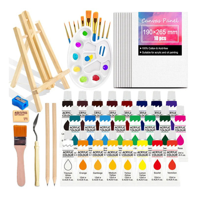 Set De Pintura Acrílica Profesional Painting Art Kit 47 Pcs | MercadoLibre
