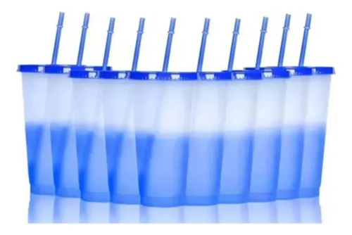 10pcs Vasos Mágicos De Plástico De 710ml Con Tapa Y Popote D