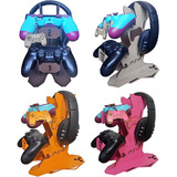 Suporte Ps4 Porta 2 Controle Headset Personalizad + Chaveiro Cor Marrom