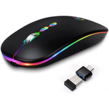 Ratón Inalámbrico Led Mouse Bluetooth Silencioso Recargable 