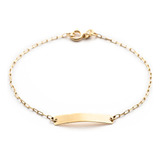 Pulseira Infantil Chapinha  Ouro 18k