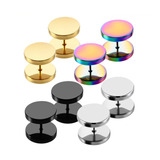 4 Aros Acero Quirurgico Piercing Falso Expansor Doble Disco Stock Varios Modelos Y Medidas Pack Promo