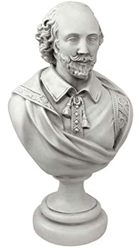 Diseño Toscano Ah22672 William Shakespeare Busto Estatua, Es