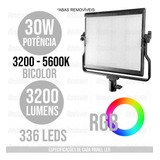 Kit De Iluminação Duplo Led Vídeo L-5500 Rp Greika Completo Cor Da Estrutura Preto Cor Da Luz Bicolor E Rgb 110v/220v