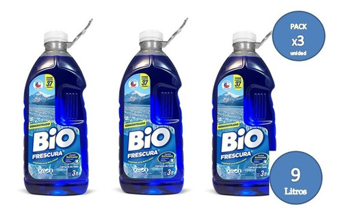 Pack 3 Detergente Bio Frescura 3 Lt C/u Líquido (9 Litros)