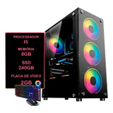 Pc Game Montado I5 8gb Ssd 240gb Placa De Vídeo + Kit Gamer