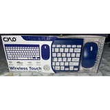 Cylo Wireless Touch Keyboard Y Mouse Set Inalámbrico Azul