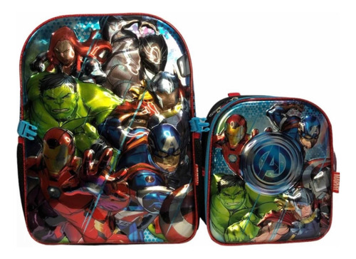 Set De Mochila Con Lonchera Ruz Avengers 2 Piezas