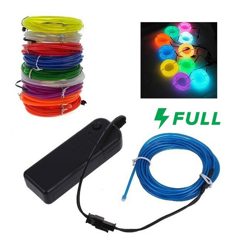 Wire Hilo 3m Luminoso Luz Neon Dj Cable Tron Led Fl+inversor