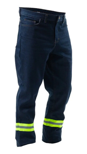 Pantalon Industrial Mezclilla Gruesa C/reflejante Mexicano