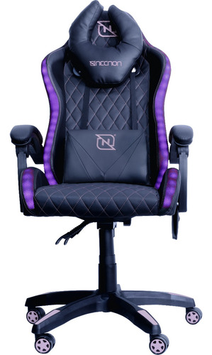 Silla Gamer Necnon Hasta 150kg Con Descansabrazos Negro/rosa