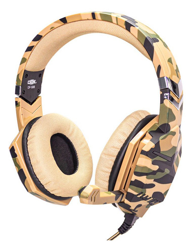 Headset Fone Ouvido Com Microfone Gamer Camuflado P3 Df-508