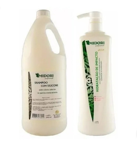 Shampoo Com Silicone 2l E Hidratacao De Impacto 1l Midori