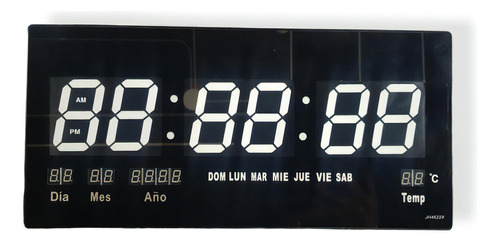 Reloj De Pared Digital 4622 Led Blanco Color De La Estructura Negro