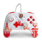 Controle Powera Com Fio Nintendo Switch Mario Red/white Cor Mario