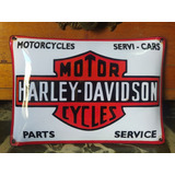 Cartel Simil Enlozado Bombe Harley Davidson Ref 188