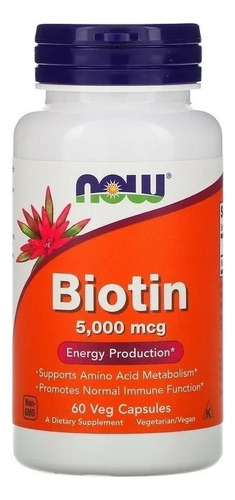 Now Foods Biotina 60 Vegcaps 5000mcg Sfn Sabor Sin Sabor