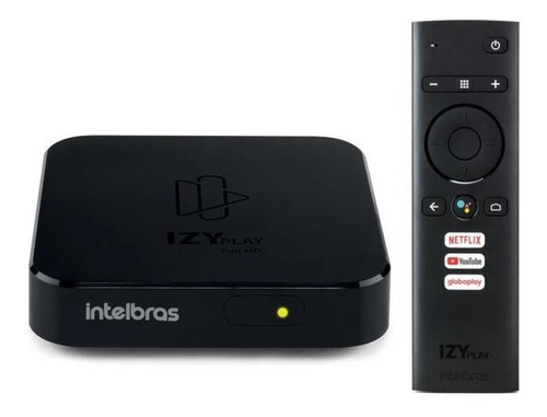 Smart Box Tv Intelbras Izy Play Android Quadcore Full Hd Usb Cor Preto Tipo De Controle Remoto De Voz