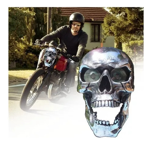 Faro De Moto Decorativo Con Forma De Calavera, Led Solar