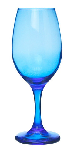 6 Copas Colors De Vidrio Para Vino Y Agua Cirstar 400 Ml